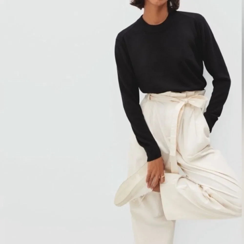 Everlane Paperbag Cream Trousers